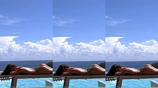 Aliya Kiss teasing her sexy bikini body on a boat