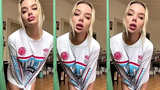 Sweet Aliceee teasing her perky nipples in her white t-shirt