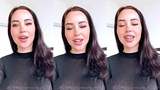 Marisol Yotta teasing her big tits in her black see-through top