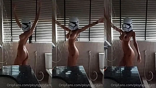 horny Thai girl Ploytigerstam teasing her naked body in the shower