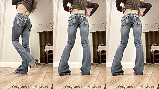 Kiwi Sunset teasing her sexy tight jeans