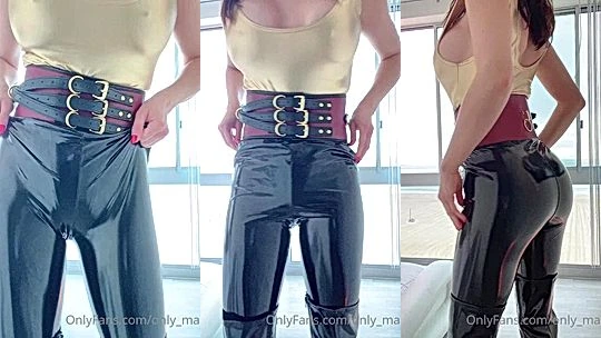 Marisol Yotta teasing her big tits and booty in latex