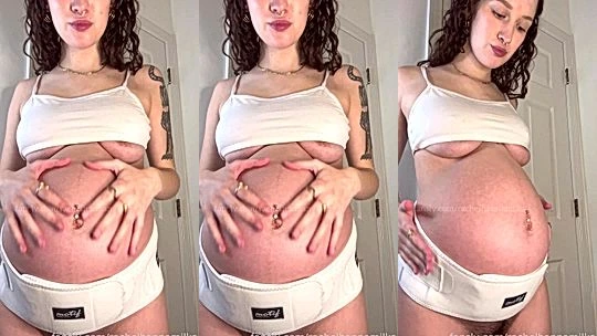 Rachel Hanna teasing her big ass and pregnant bump