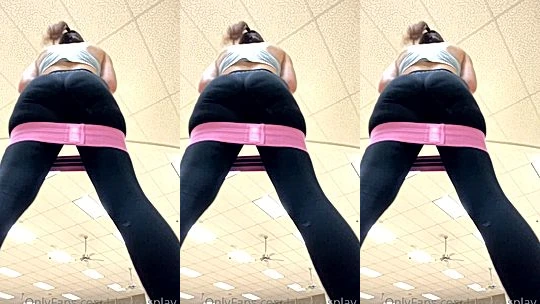 OMGCosplay teasing her big booty doing yoga poses