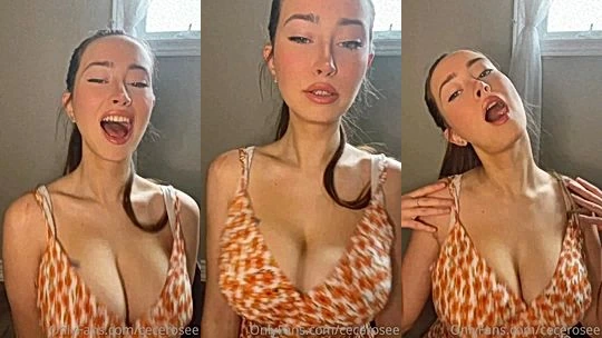 CeCe Rose teasing her big tits in tight sundress