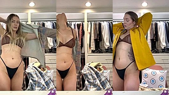 Lucijoi sexy lingerie try-on-haul in dressing room