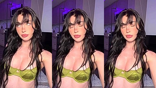 Queenpussybossv teasing her green lingerie