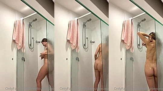 Bree Louise washing up her sexy naked body in the shower