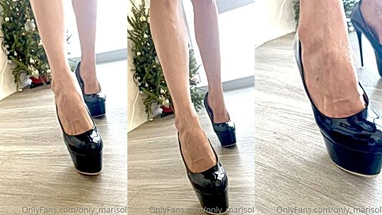 Marisol Yotta teasing her feet in her black high heels