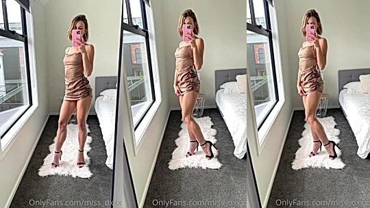 Miss_Dxxx teasing her sexy high heels in the bedroom