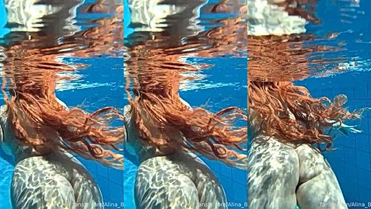 Alina Becker teasing her naked booty underwater