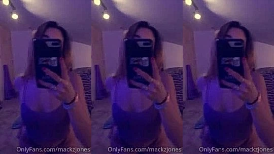 Mackenzie Jones playing with her tits in the mirror