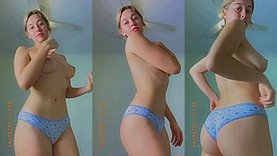 Bree Louise teasing her sexy underwear topless