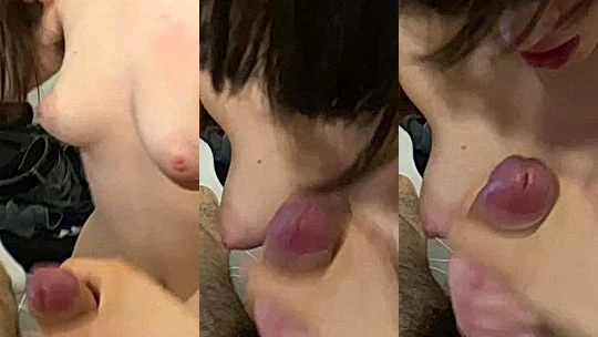Maria Sofia Federico sucking cock and cum on tits