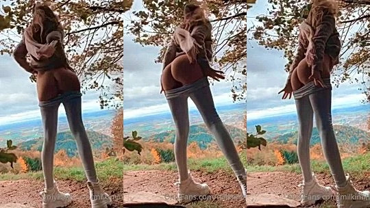 Milkimind teasing her sexy ass outdoors