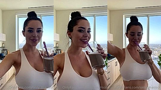 Marisol Yotta teasing her big tits wearing white top