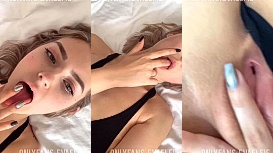 Eva Elfie tasting her own wet pussy
