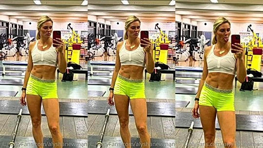 Alysha Newman showing off her fit body in the gym