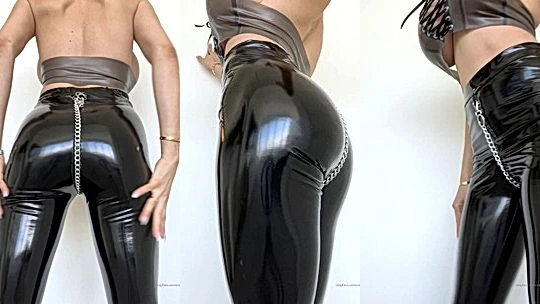 Marisol Yotta teasing her big ass in latex pants