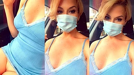 Kit Mercer teasing her sexy tight dress in the car
