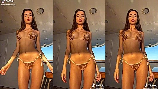 Liza Kovalenko teasing her sexy bikini