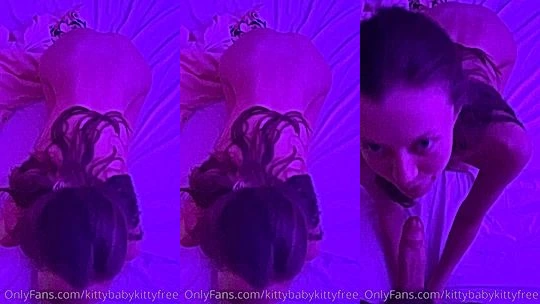 kittybabykittyvip sucking on a cock in red room