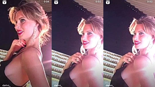 Darja Sobakinskaja showing off her hot sexy black dress