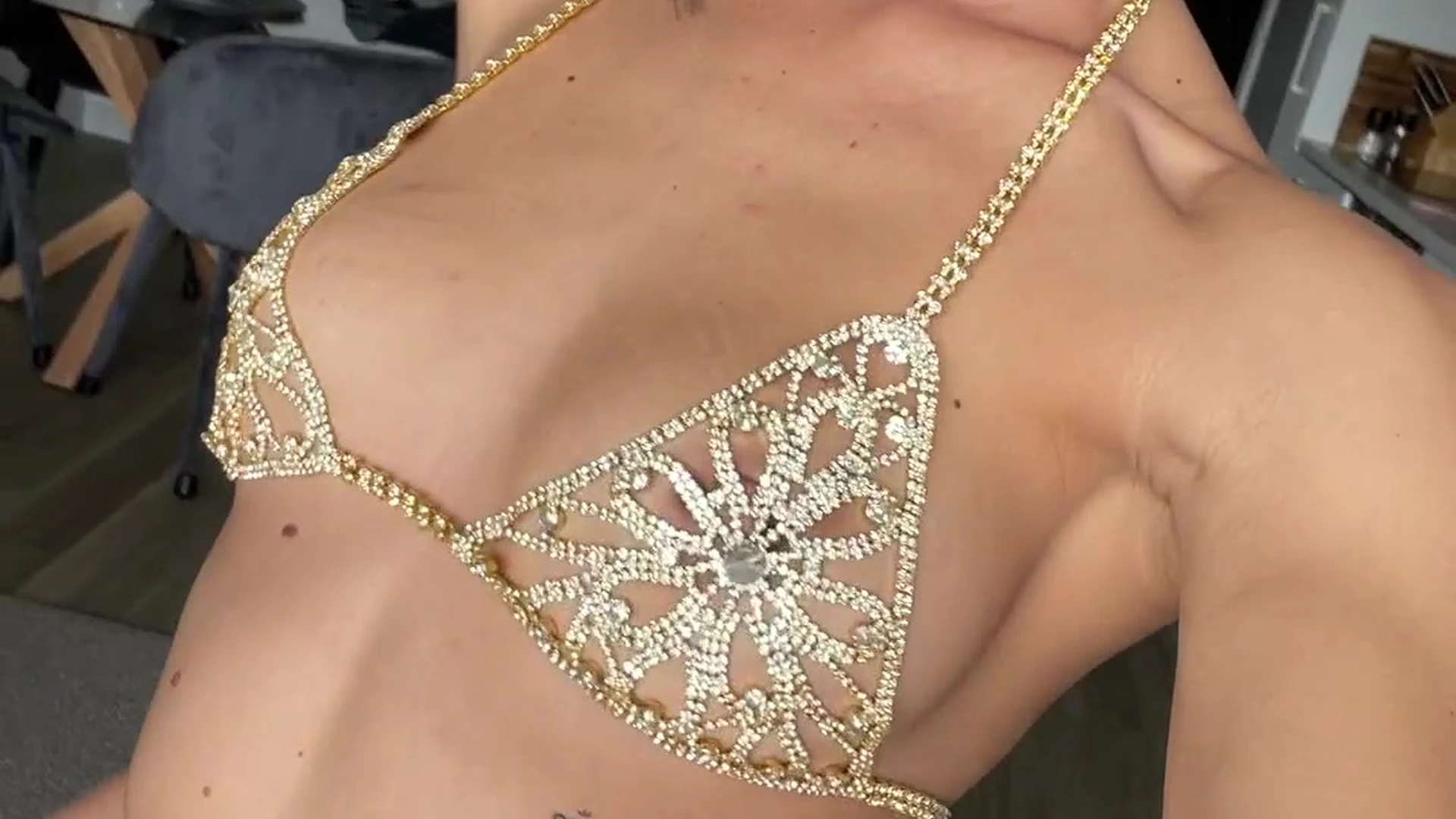 Miss_Dxxx teasing her perky tits in her jewelry lingerie