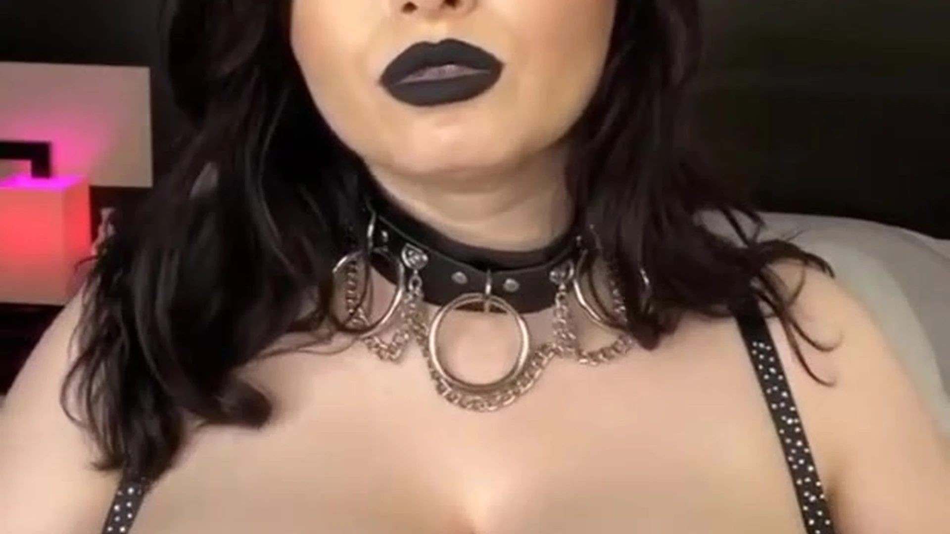 hot goth babe Busty Ema teasing her naked big tits