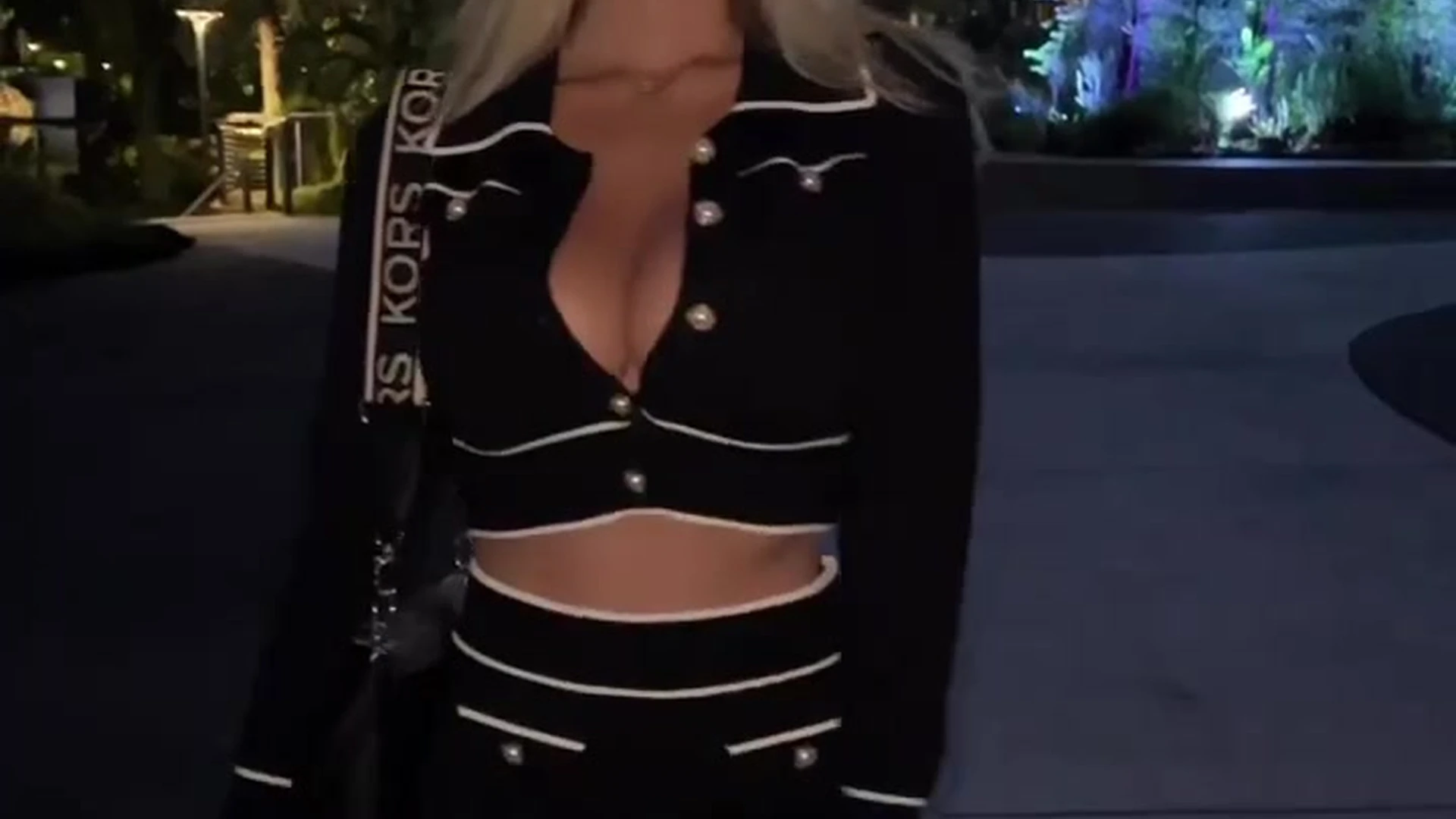 Mary Nabokova showing offher big tits in evening outfit