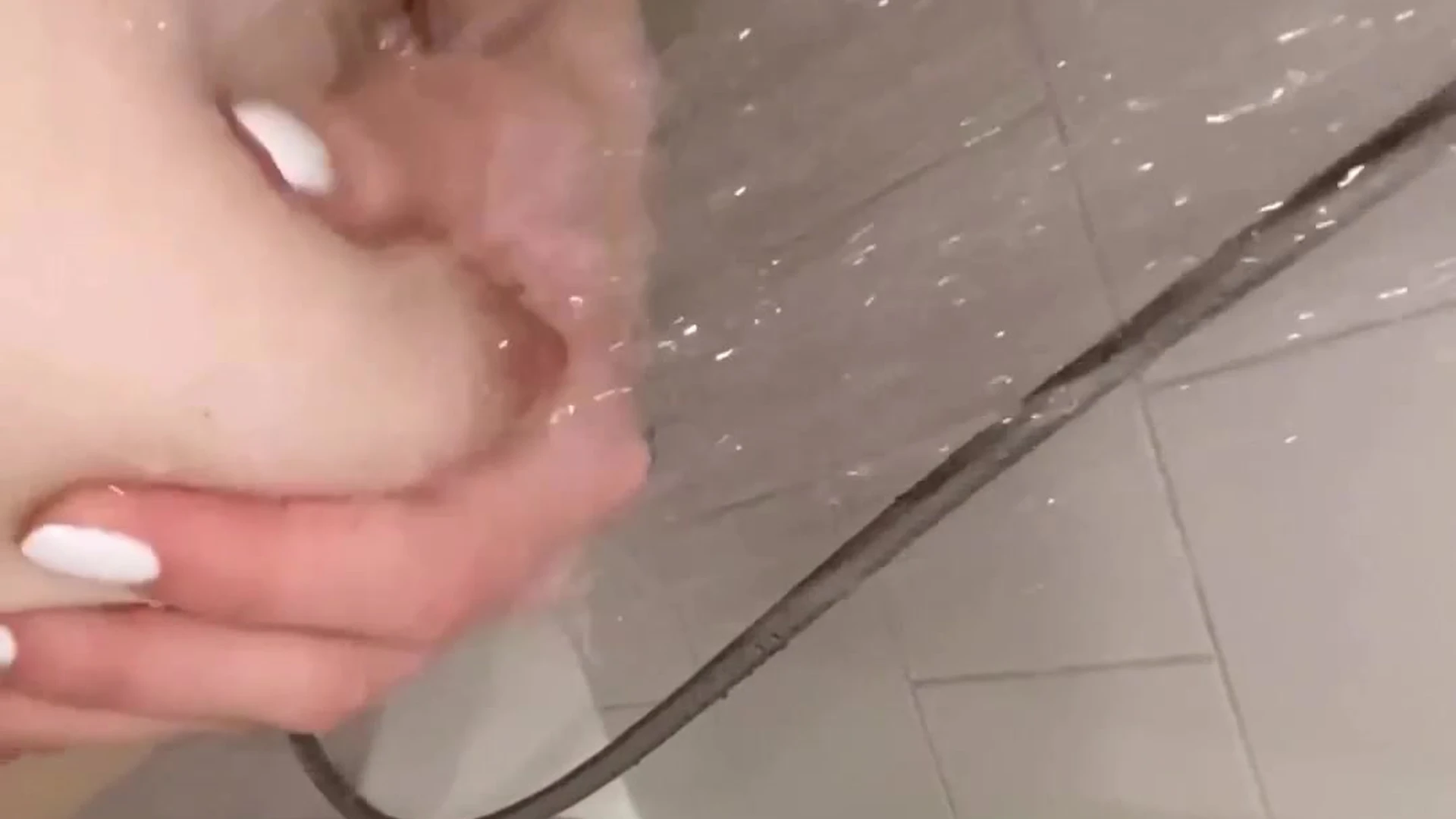 LexiPoy playing with her wet nipples in the shower