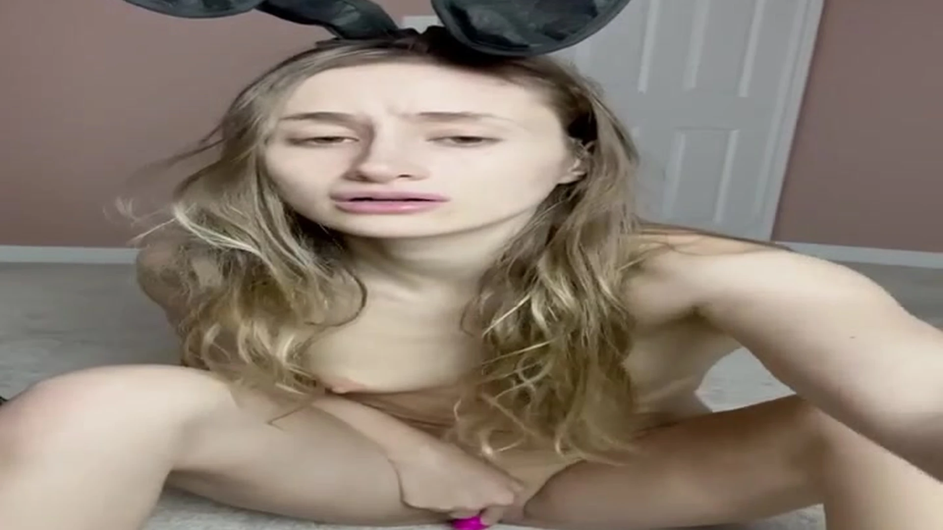Bronwin pink vibrator masturbation in rabbit costume