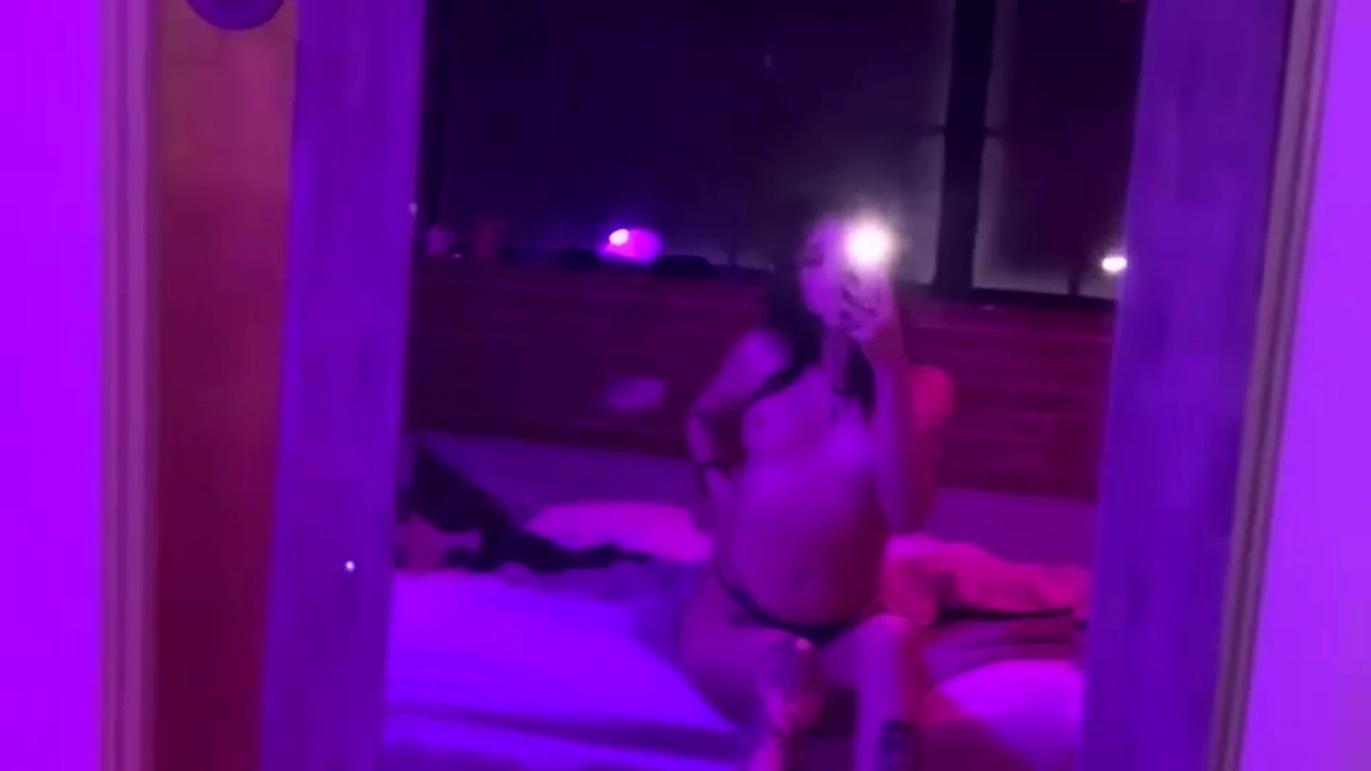Nonsalemwitch teasing her naked body in the mirror