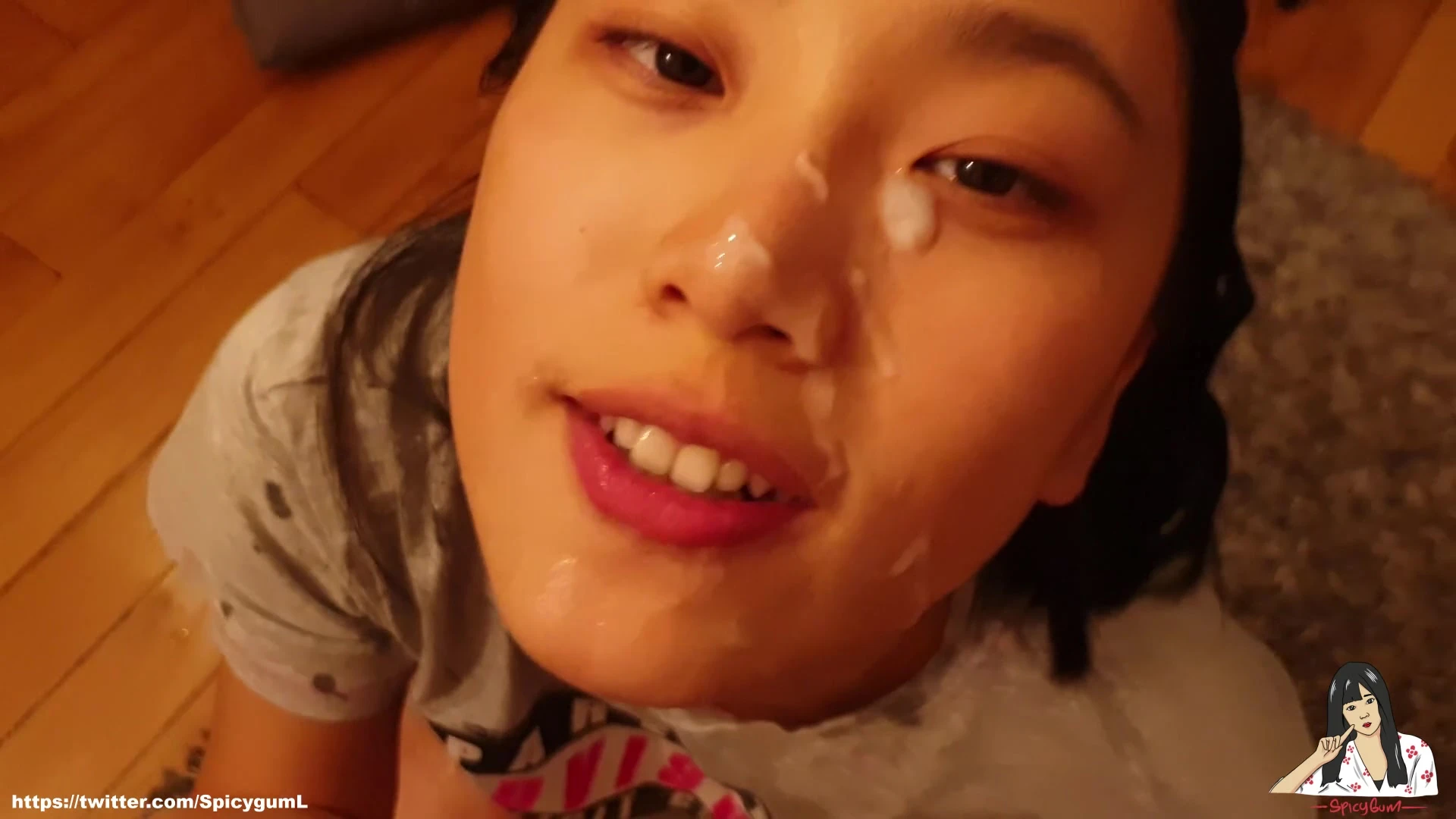 June Liu getting hot cum all over her beautiful face