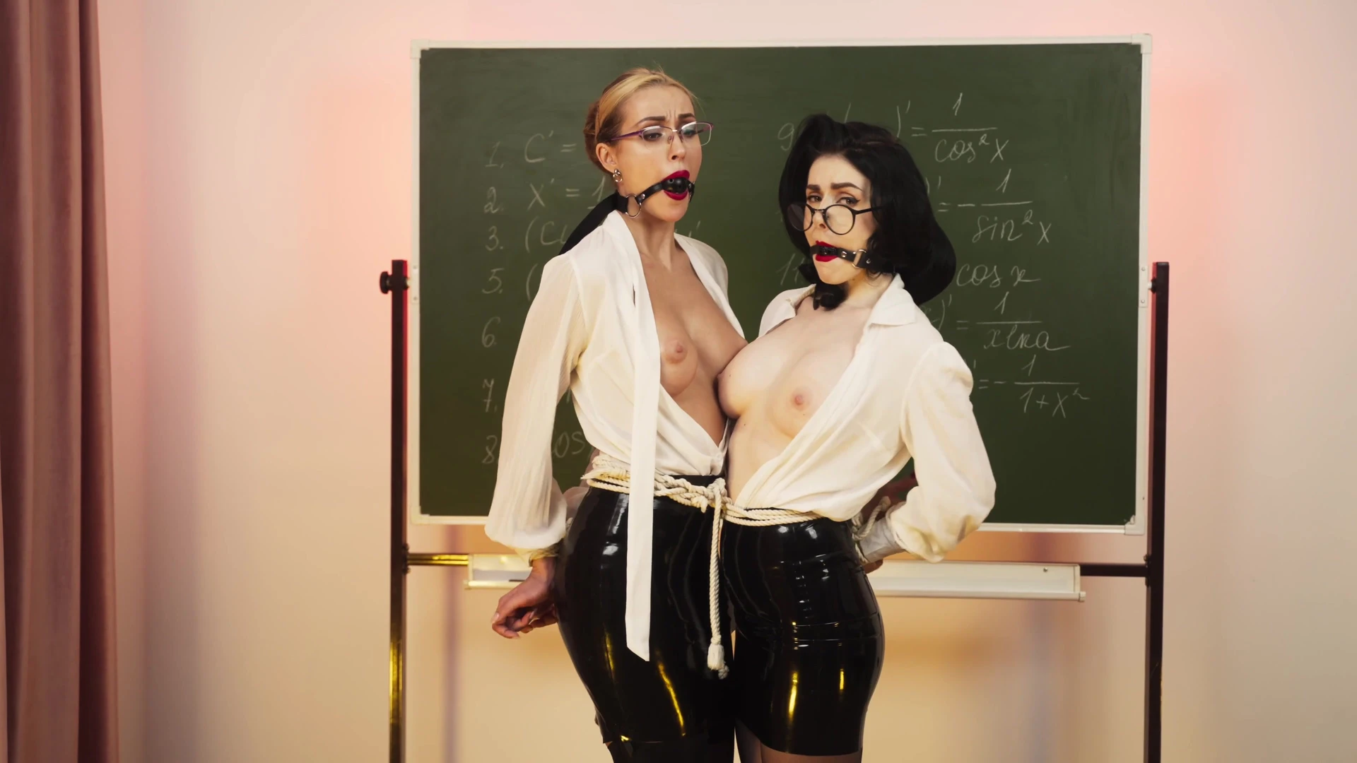Lera Himera two sexy latex teachers of desire