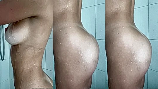 Kt Lordahl showing off her naked wet booty in the shower