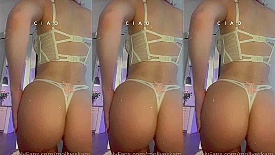 Molly Eskam teasing her sexy white laced lingerie