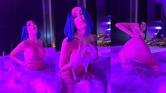Lera Himera teasing her wet naked body in the bathtub