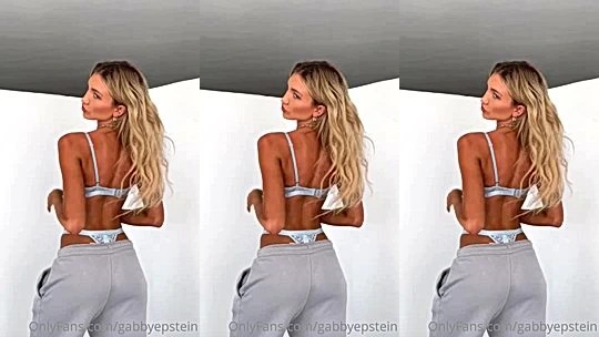 Gabby Epstein teasing her cute bubble butt in tight leggings