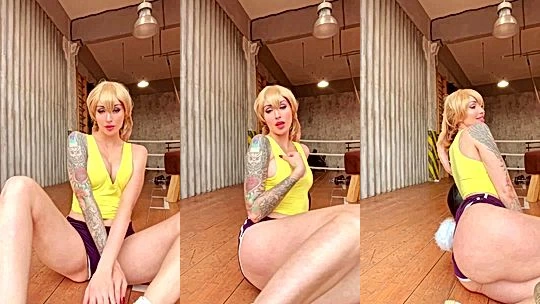 Lera Himera doing her stretching and teasing her big booty