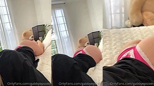 Gabby Epstein shaking her big booty in red g-sting