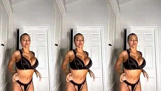 Lindsey Pelas dancing in her sexy lingerie