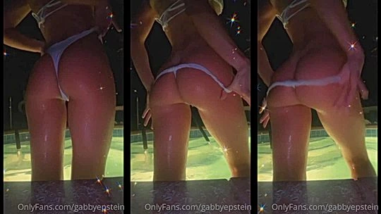 Gabby Epstein midnight teasing in the pool naked