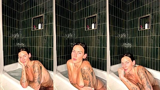 hot slut Kayla Lauren teasing her hot naked body in the bathtub