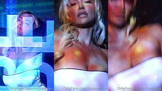 Lindsey Pelas showing off her big tits in white dress