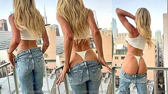 Gabby Epstein teasing her sexy body on the balcony