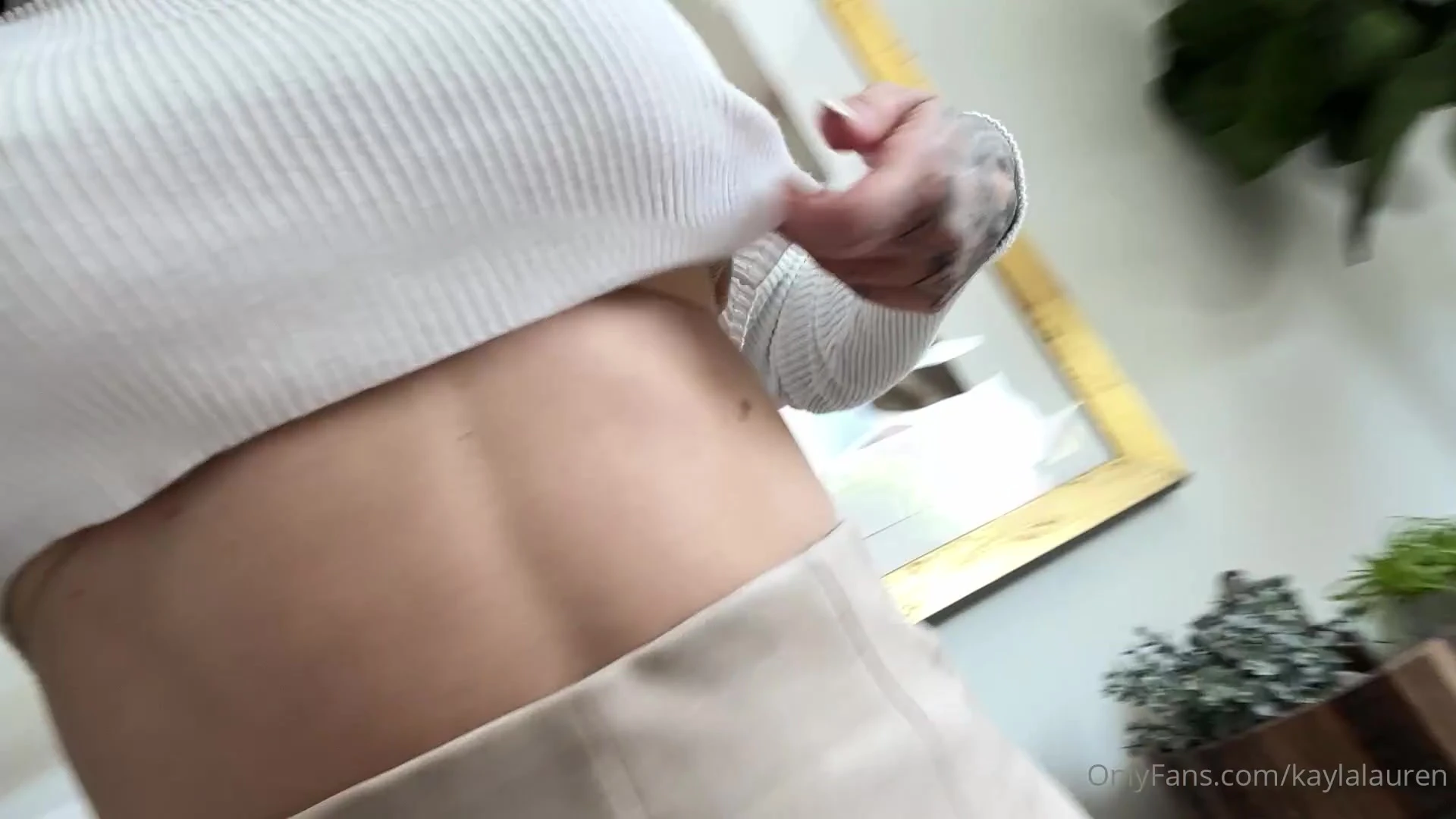 Kayla Lauren teasing her lingerie in her white top