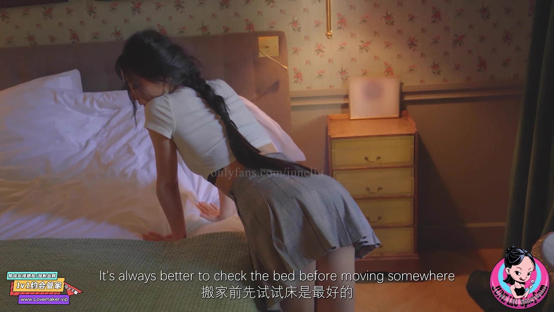 June Liu getting fucked in her schoolgirl outfit