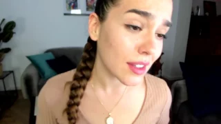 Patricia Lopez playing with her naked perky tits and dildo sucking