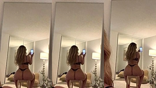 Haleigh Cox twerking her sexy ass in black thongs